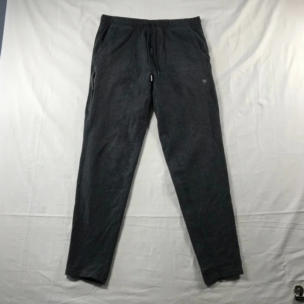 Mack Weldon Ace Sweatpants Mens Medium Tall Charcoal Grey Tapered Joggers French